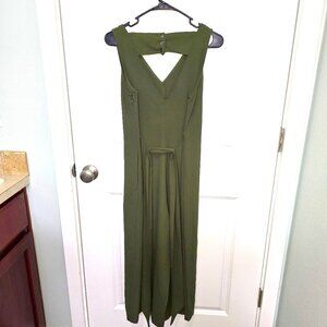 Crosby by Mollie Burch Jumpsuit Green Wide Leg Size Small Sleeveless Pants